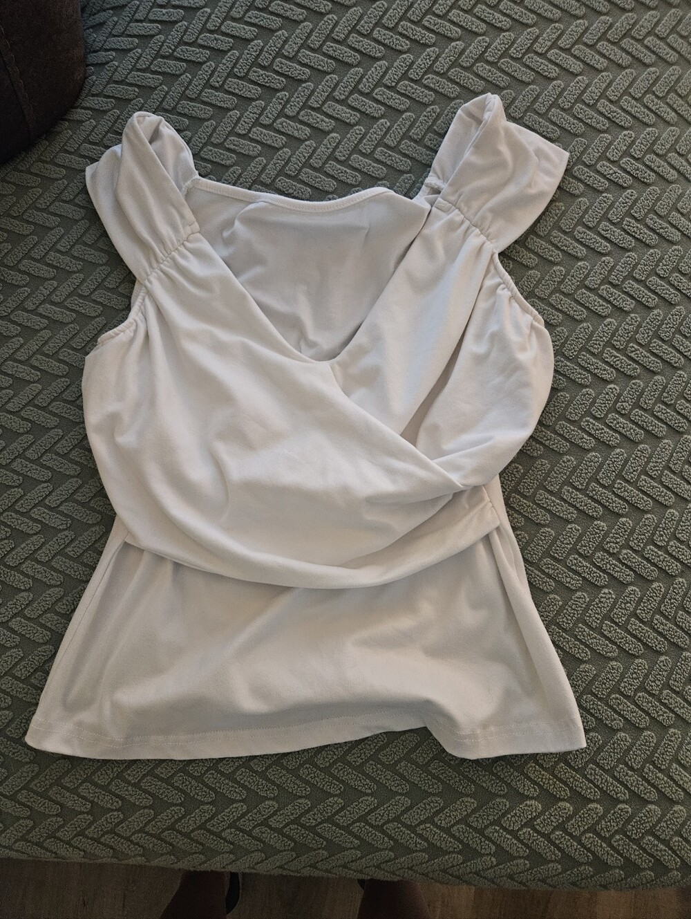 White Women's Sleeveless Draped Tank Top